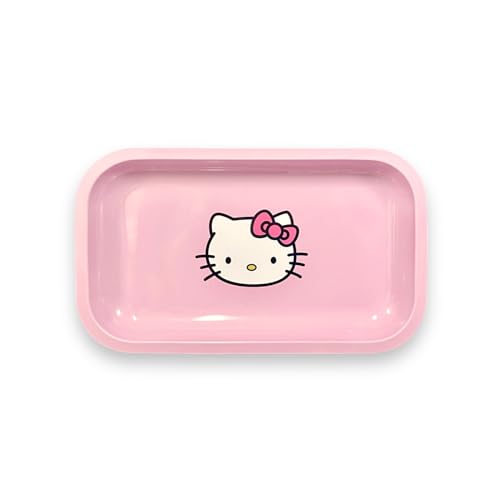 Pink Rolling Tray Anime Rolling Tray Anime Ash Tray for Girls Premium Metal Tray Gold Plating Pink Pink Jewelry Tray Anime Decorative Tray Pink Serving Tray Anime Table Tray (CAT L)