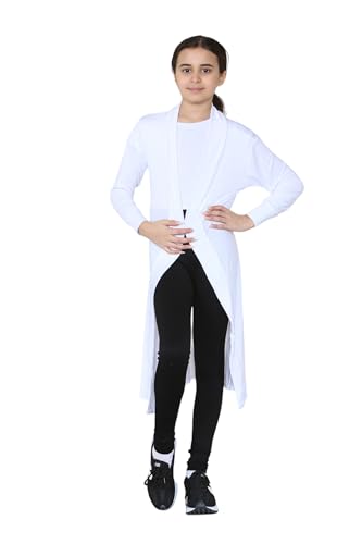 Image of Loxdonz Kids Long Open Front Cardigan Coverup Boyfriend Cardigan Sweater for Girl's Beach Cover ups Kimono Maxi Duster
