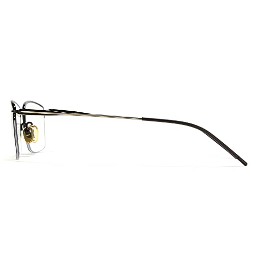 Image of Cyxus 11g Titanium Small Blue Light Glasses for Men Crystal Lens Rimless Glasses UV Blocking Gaming Eyeglasses Frame 8603T01