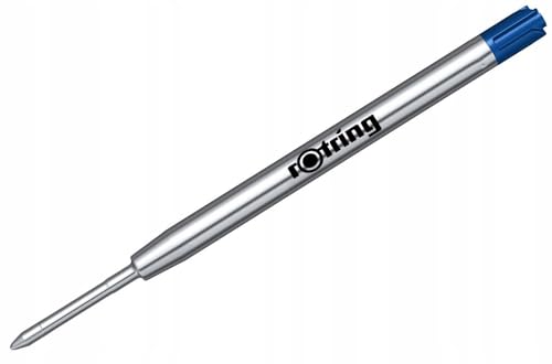 rOtring Tikky Leichter Kugelschreiber mit gummiertem Griff, blauer Schaft, Set Tikky Jumbo-Kugelschreiberminen, blaue Tinte