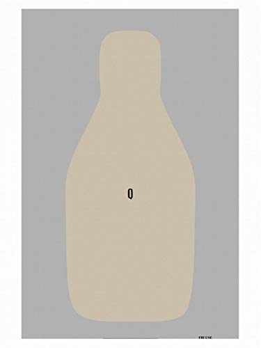 Official FBI-Q Shooting Target, Center Mass Silhouette, 20" x 32", Paper Shooting Targets, (Classic, 100 Target Pack)