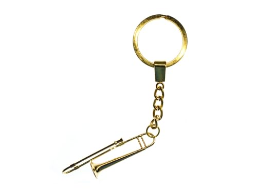 Miniblings Trombone Bones Key Ring Chain Box Musicians Gold Plated Jazz