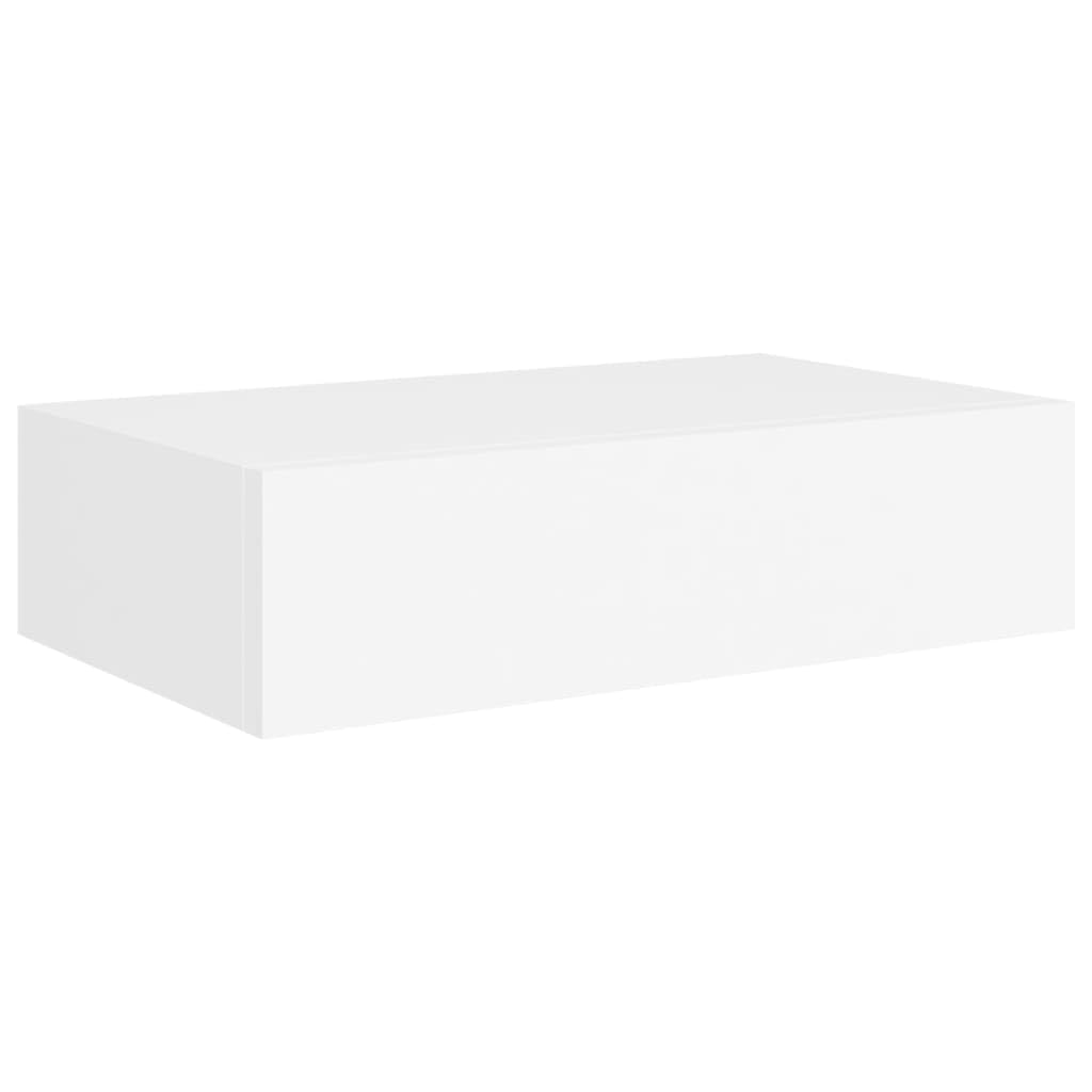 vidaXL Elegant White Wall-mounted Drawer Shelves, MDF and Metal, 2 pcs, 40x23.5x10 cm size, Ideal for Display and Storage — image 1