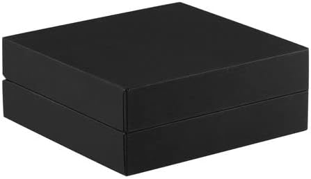 Miniatura 4 de Allure - Caja de anillo de propuesta delgada LED, elegante estuche de anillo de diamante plano, pequeño, terciopelo negro para exhibición de joyas