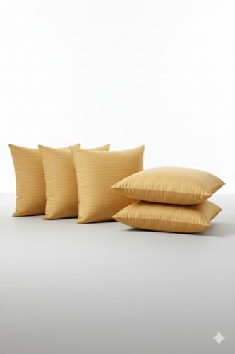 Image of Hotel Quality Premium Fibre Cushions | Cushion 16 inch x 16 inch | Pillow,Cushion,Cushions for, Cushion Pillow,Pillow,Cushions for Bed (Gold, 4)