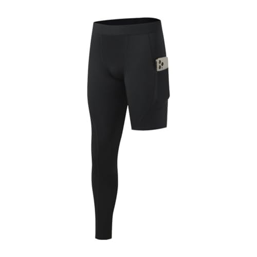 Gyrategirl Mens Compression Pants with Pockets Athletic Workout Running Tights Basketball Gym Leggings Quick Dry Base Layer
