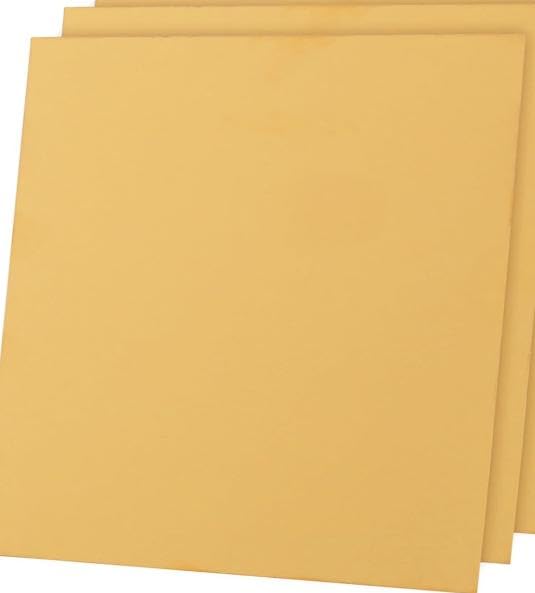Brass Sheet Metal Plates, 8 x 8 Inch, 24 Gauge/0.5mm Thickness, for Craft and Repairs, 4 Pack