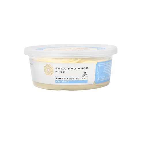 Shea Radiance P.U.R.E Raw Shea Butter | 100% Natural & Unrefined Body Butter | Soothes, Softens, & Increases Collagen | Long Lasting Moisture | Moisturizer for Sensitive Skin | Unscented (7.5 oz)