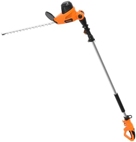 GARCARE Electric Pole Hedge Trimmer, Power Hedge Trimmer with 18 inch Dual-Action Laser Cut & Adjustable Cutting Head, 4.8Amp, 600W, Corded
