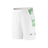 Dunlop Herren Game Shorts 6 Inch – Weiß/Fair Green | Performance Tennis/Padel Shorts