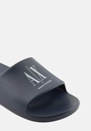 Image of Armani Exchange mens Icon Project Logo Slip-on Slide Sandal