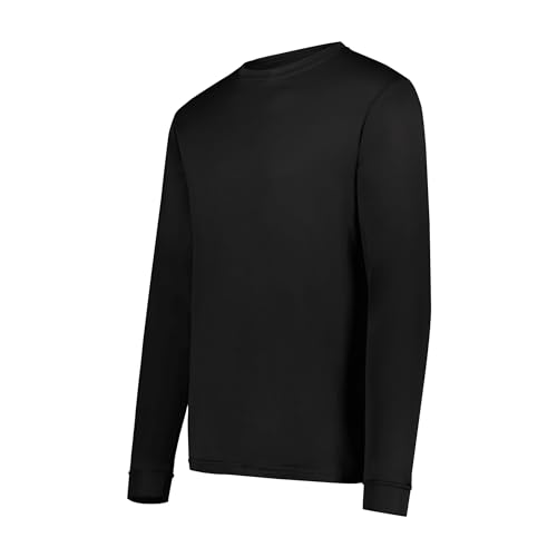 Augusta Sportswear Men's Standard Wicking Long Sleeve Sun Protection Athletic Shirt for Running, Hiking, Fishing, Outdoor Activities, Black, Large