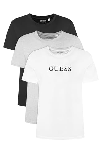 Guess Tee CN Logo 3pack Homme en Coton Premium aux Finitions Soignées