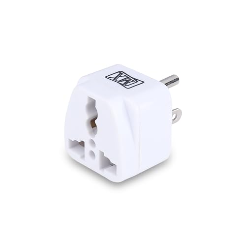 Image of MX India to USA Converter Plug India to Canada Travel Adapter for Mexico Brazil Philippines Cuba Thailand Taiwan Japan Panama Type B Universal Travel Adapter 3-Pack