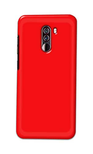 Image of PRINTFIDAA Printed Hard Back Cover Case for Mi Poco F1 Back Cover (Plain Red) -1803