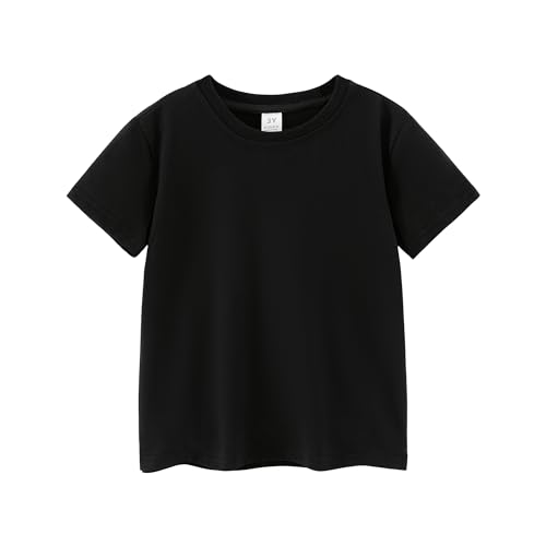 Image of Kids T Shirt Short Sleeve Crewneck Tee for Toddler Boys and Girls Cotton Basic Summer Top 2-6 Years