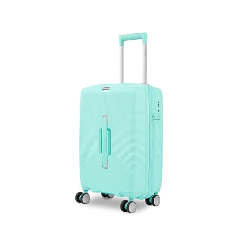 Image of Safari Select Trunk 55 Cm Small Cabin Hard Shell Trolley Bag with TSA Lock, Dual Wheels with 360 Degree Rotation and Anti-Theft Zipper, Luggage Bag, Suitcase for Travel Mint Blue Green