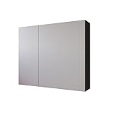 Espelheira Suspensa Klein Moderna com Prateleiras para Banheiro - JM3 Móveis (Preto/Nature)