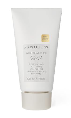 Kristin Ess Hair Weightless Shine Air Dry Cream for Curl Definition, Smoothing + Blowout Prep -...