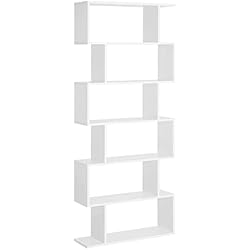 Estanteria 6 Huecos Conforama HOMCOM Estantería Librería con 6 Estantes para Comedor Salón Diseño Moderno Montaje de Pared 80x23x192 cm Blanco