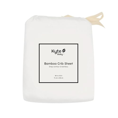 Image of Kyte Baby Soft Crib Sheet - Standard Fitted Crib Sheet Made with Rayon from Bamboo, Ultra-Gentle and Breathable (Cloud)