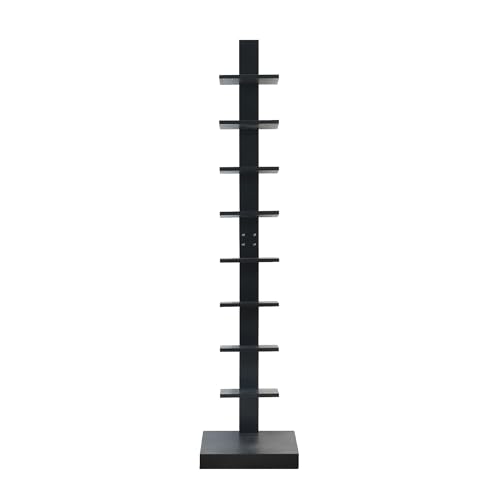 Proman Products Spine Standing Bookshelf, 15”W x 15“D x 67”H, Black