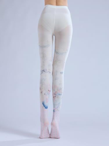 Image of Sahabowi Women's Sheer Tights, Digital Print Designs Stockings