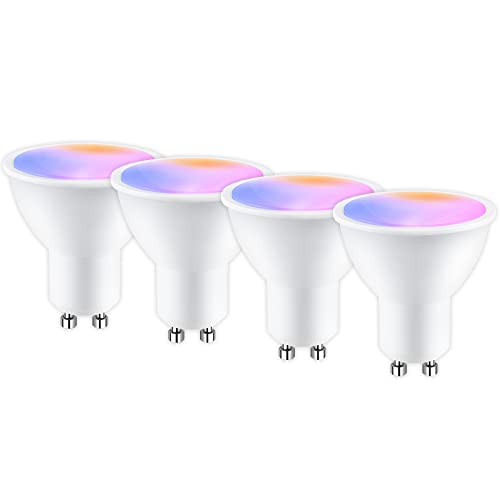 Bombillas Inteligentes ANTELA Bombilla Inteligente GU10 Bombilla Wifi Compatible con Alexa y Google Home Luz Fría /Cálida 2700K-6500K, Bombilla...