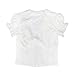 Tie Front Top for Women Coquette Lace Trim Babydoll Shirt Summer Going Out Top Y2k Short Sleeve Open Front Blouse (White, M)