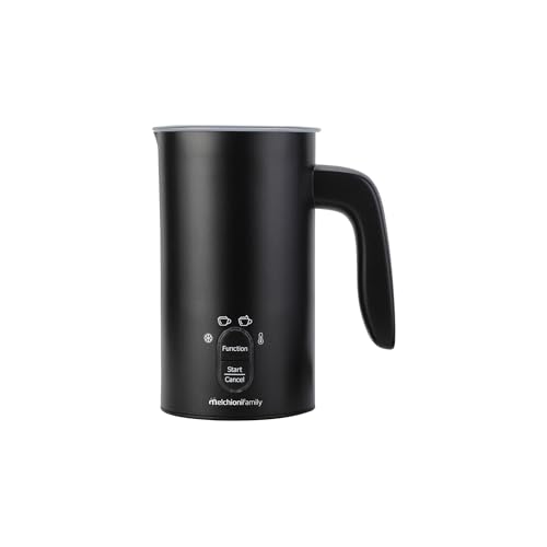 Melchioni Family MILKY, Montalatte Elettrico, Capacità 300ml, 4 in 1, Autospegnimento, Schiuma Calda e Fredda, Cioccolata Calda, Cappuccino come al Bar