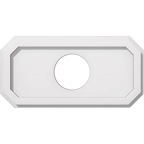Ekena Millwork CMP16X8ED-04000 Emerald Architectural Grade PVC Contemporary Urethane Ceiling Medallions 16"W x 8"H x 4"ID x 5 1/2"C x 1"P