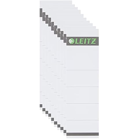 Leitz 16070085 Replacement Spine Labels for Plastic 80 mm Lever Arch Files, Short and Wide, 57 x 191 mm, Card, 16070085 - Grey, Pack of 10 Cover