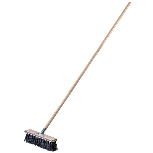 KADAX Escoba para carretera con borde rascador, 2 en 1, escoba industrial, cepillo largo de madera, cepillo de salto de plástico, 30 cm