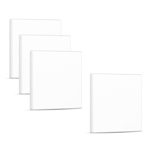 Landrain 4 Stück Lichtschalter Abdeckung,8,6 X 8,6 Cm Blindabdeckung Steckdose, Steckdosenabdeckung Weiß