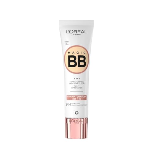 L'Oréal Paris Magic BB Cream with SPF 20, 5-in-1 Skin Tint with Vitamin B5 and Vitamin E, Lightweight Hydrating Formula Adapts to Skin Tone for a Natural Glowy Finish, 30 ml, Shade: 02 Light