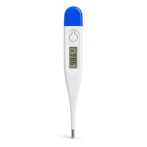 Image of Aika Digital Thermometer for Fever - Fast & Accurate Reading in 10 Seconds, F /C Dual Mode, Memory Function, Fever Alarm, Beep Alert, Auto Shut Off, Easy to Read LCD, Mercury-Free Safe Thermometer