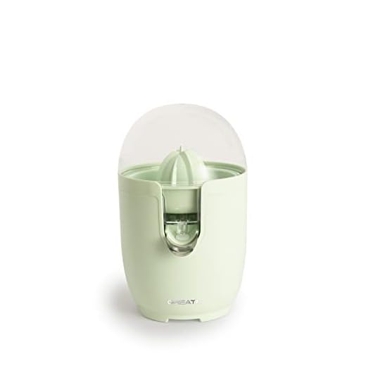 CREATE/JUICER RETRO/Exprimidor eléctrico Verde Pastel/Incluye dos conos, sistema anti goteo, depósito de 280ml de capacidad,fácil de usar y limpiar, 90W