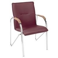 Sillón burdeos Samba cromo V25 de diseño exclusivo para salas de juntas