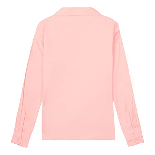 Image of Mud Kingdom Girls Dress Shirts School Uniform with Peter Pan Collar Poplin Long Sleeve