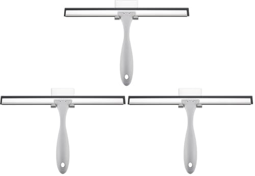 Image of AmazerBath Squeegee for Shower Glass Door, All-Purpose Squeegee with Hook for Shower Doors, Windows, Mirrors, Tiles and Car Glass, 10 Inches (Pack of 3)