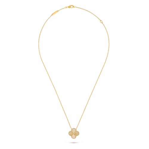 18K Gold Plated Four Leaf Clover Necklace for Women Lucky Clover Pendant Dainty Gold Necklace Elegant Jewelry Gift for Any Occasion3