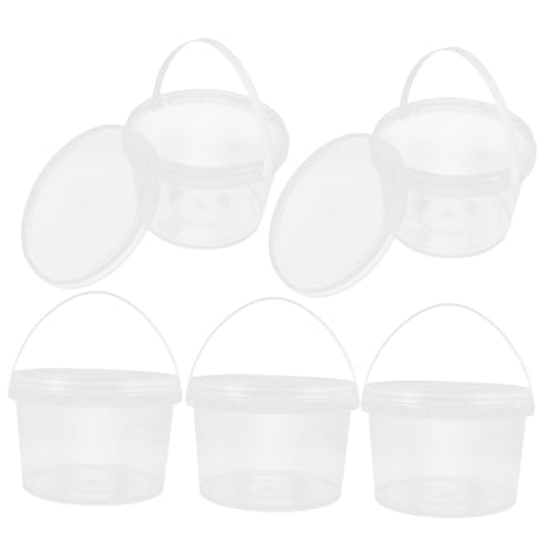 LIFKOME 8Pcs juice bucket ice cream containers transparent bucket round tub crayfish lobster freezer containers ice bucket cold drink bucket reusable lobster containers