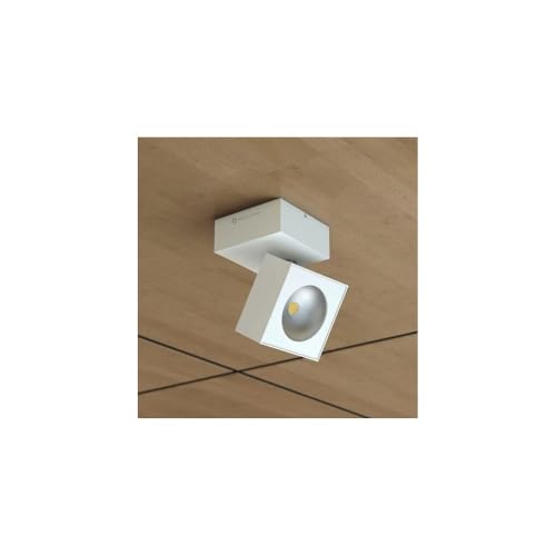 Aplique Mini Rubyc Tricolor de 7 W con LED orientable cuadrado blanco