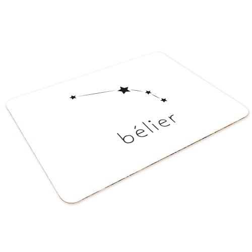 Sets de table souples en liège blanc Belier Etoile grand format pour déco de table