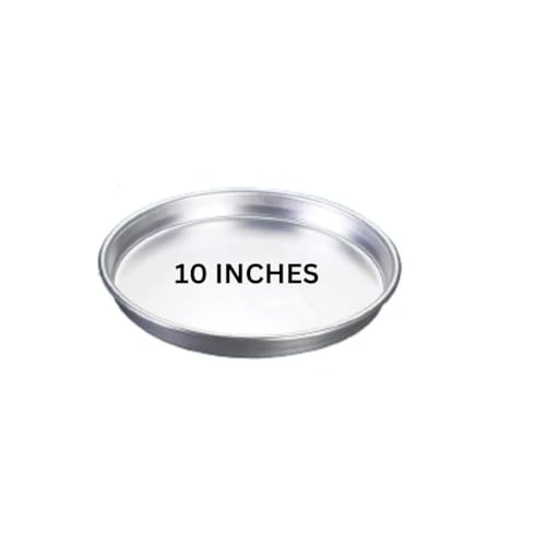 Image of Kitchen Trust Pizza pan Aluminium Pizza Base /Plate for Oven Color Silver (10 INCHES Pack of 1)