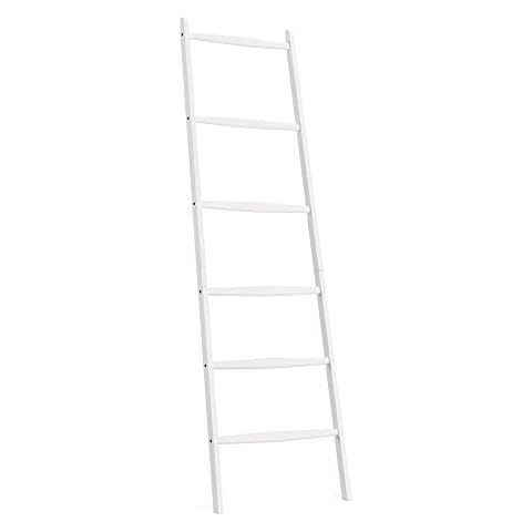 Navaris Handtuchleiter Holz Leiter aus Bambus - Bambusleiter für Handtücher Kleidung Accessoires - Holzleiter für Bad Garderobe Schlafzimmer Cover