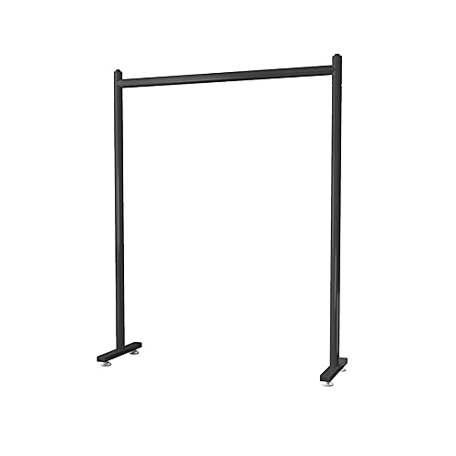 Soporte de exhibición de ropa de pie, estante de secado de un solo riel para balcón y sala de estar, organizador para el hogar, negro, 150 x 150 cm, solución elegante y que ahorra espacio