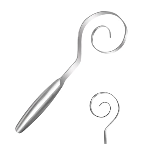 Batidor de masa de pan, batidor de masa danesa, batidor manual para hornear pan, batidor de masa de acero inoxidable con mango ergonómico para cocina de granja