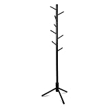 DADILL Wooden Tree Coat Rack with 3 Adjustable Sizes, 8 Hooks, Easy Assembly Free Standing Solid Coa