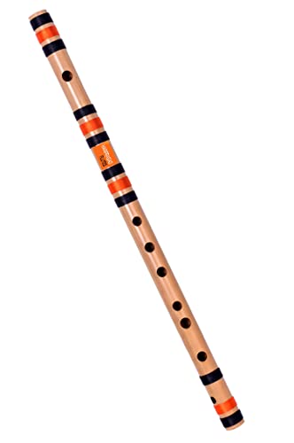 HARIPRASAD Flute C Natural Medium Right Hand Indian Bamboo Bansuri Flute Size 19 inches for Beginners, Professional (India, Approx.48.26 cm)